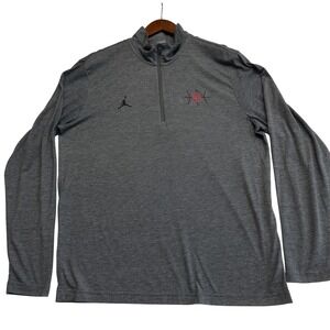 Sport-Tek Oklahoma Sooners Basketball Quarter Zip Pullover Gray Mens Large